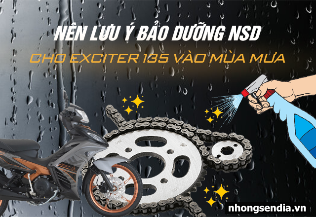 Nên lưu ý bảo dưỡng nhông sên dĩa exciter 135 vào mùa mưa - 1