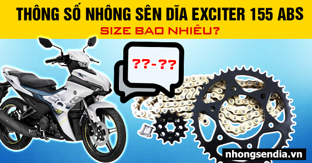 Thông số nhông sên dĩa exciter 155 abs 2025 size bao nhiêu - 1