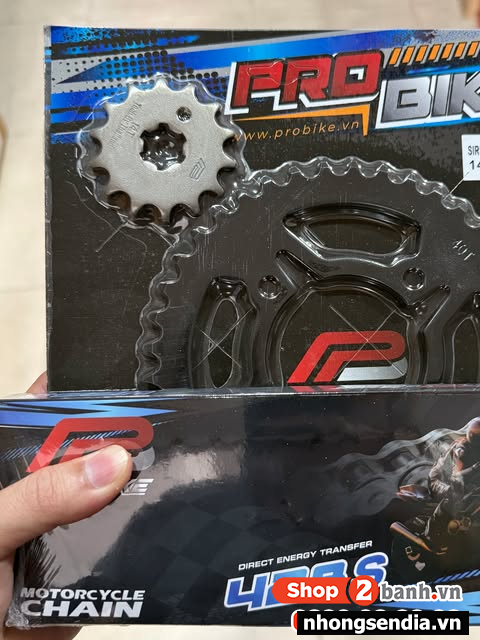 Nhông sên dĩa pro-bike cho sirius 15t - 36t- sên 428s 108l sên tán đúc - 1