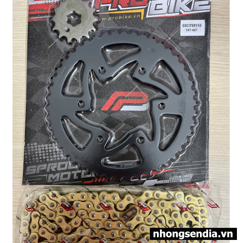 Nhông sên dĩa Probike Sên Vàng cho Exciter 155 (46T)