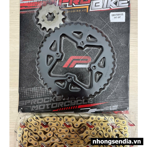 Nhông sên dĩa ProBike sên vàng cho Exciter 135 (39T)