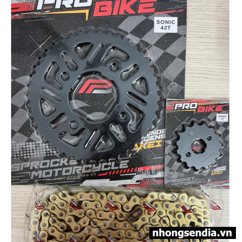 Nhông sên dĩa ProBike sên vàng cho Sonic (42T)
