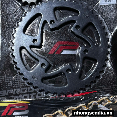 Nhông sên dĩa Pro-Bike tán đúc vàng đen cho Exciter 155 (46T) 428HS