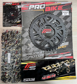 Nhông sên dĩa Pro-Bike cho Sonic 15T - 42T- 428HS (sên tán đúc)